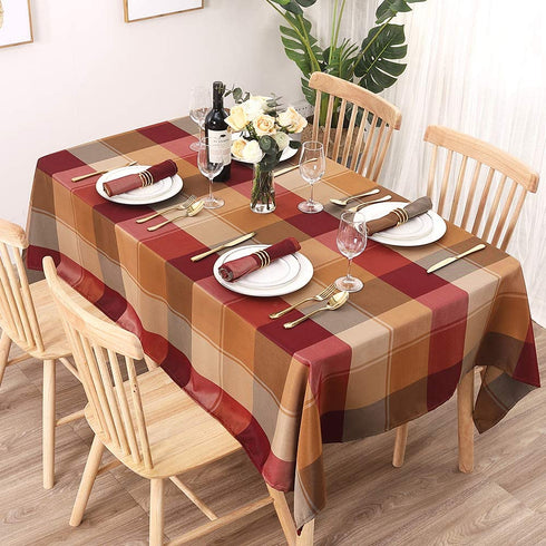 Macosy Rectangle Tablecloth, Red Tablecloth for Rectangle Tables 60 x 84 Waterproof Spill Proof Dust-Proof Wrinkle Resistant Tablecloth for Outdoor and Kitchen Dining Room(60"x84",6-8 Seats,Red)