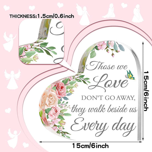 Yulejo Sympathy Gift Clear Memorial Gifts Crystal Acrylic Bereavement Gifts Loss of Family Member Gift Condolence Remembrance Sorry Grief Gifts in Memory of Loved One for Home Table Decoration