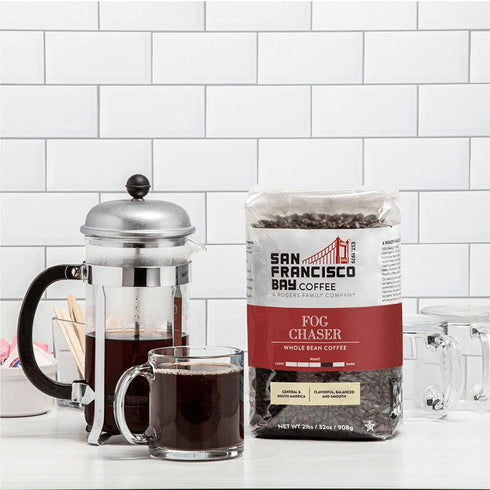 SF Bay Coffee Fog Chaser Whole Bean 2LB (32 Ounce) Medium Dark Roast