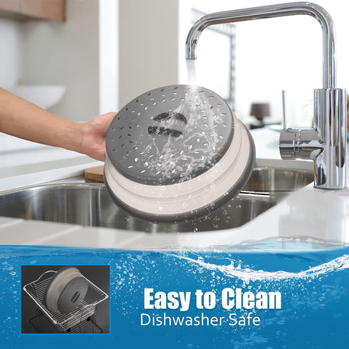 Microwave Cover for Food Collapsible Microwave food cover BPA Free Gray