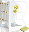 Qualsen Adjustable Bookends Metal Book Ends Book Organizer Heavy Duty Bookends for Kids Bookends Non Skid Desktop Book Stand Holder for Desk Shelf Office, Water Cube White
