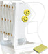 Qualsen Adjustable Bookends Metal Book Ends Book Organizer Heavy Duty Bookends for Kids Bookends Non Skid Desktop Book Stand Holder for Desk Shelf Office, Water Cube White