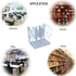 Qualsen Adjustable Bookends Metal Book Ends Book Organizer Heavy Duty Bookends for Kids Bookends Non Skid Desktop Book Stand Holder for Desk Shelf Office, Water Cube White