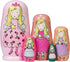 Tphon Nesting Dolls Handmade Russian Wooden Matryoshka Dolls 5pcs Cute Cartoon Pattern Nesting Doll Toy Stacking Doll Set for Kids Christmas and Birthday