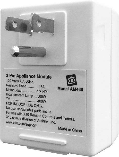 X10 3 Pin Plug In Appliance Module AM466