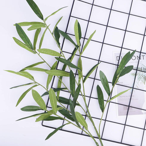 FUNARTY 5pcs 37" Tall Artificial Olive Branches for Vases Greenery Stems with 270 Olive Leaves, Fake Eucalyptus Branches for Vase Bouquets Wedding Floral Arrangement, Greenery Decor