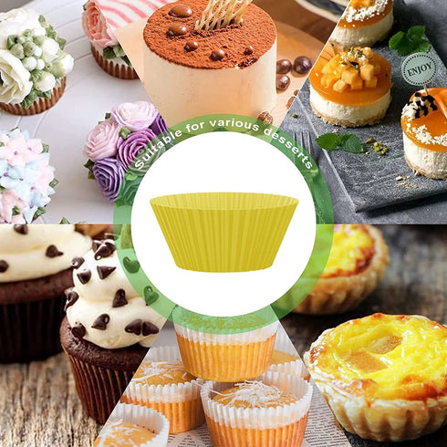 20 Pcs Silicone Baking Cups Reusable Cupcake Liner, Food Grade Safe BPA Free Non Stick Muffin Liners For Baking Cupcake Mold, 4 Shape Multicolor