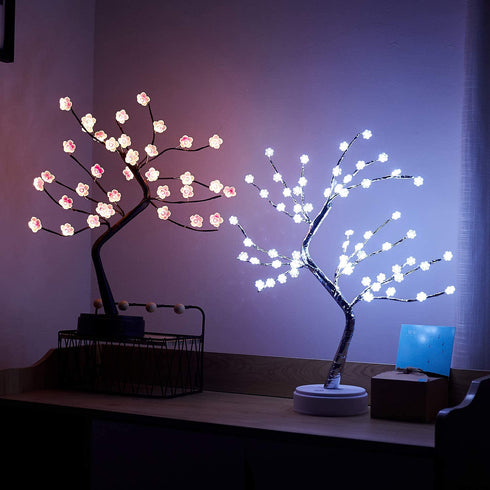 20" Firefly Bonsai Tree Light - Fairy Light Spirit Tree Lamp with 36LED Lights - DIY Artificial Plum Blossom Tree Lamp, USB/Battery Touch Switch, Deco of Children's Room, Bedroom, Living Room