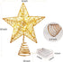 AgoKud Christmas Tree Topper, Gold Christmas Tree Star with 20 LED Lights, 10" Lighted Double-Sided Hollow Star Tree Topper, Christmas Decorations for Trees, Christmas Tree Ornament, Party Decoration