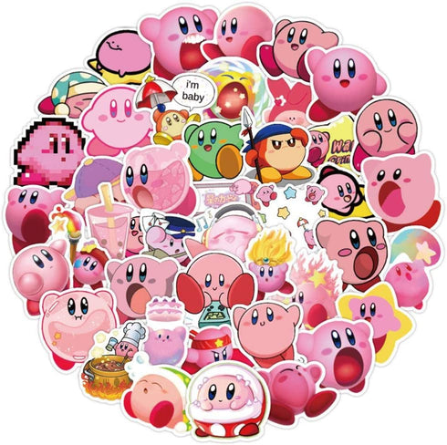 50Pcs Kirby Star Stickers for Laptop Motorcycle Bicycle Skateboard Bottle Luggage Decal Graffiti Skin Sticker…
