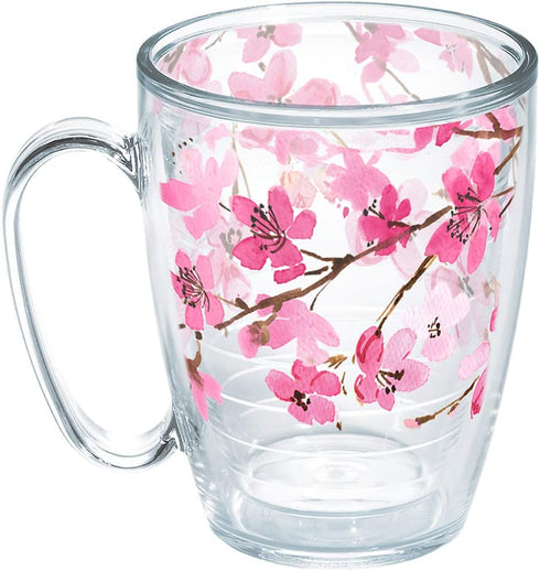 Tervis Sakura Japanese Cherry Blossom Made in USA Double Walled Insulated Tumbler, 16 oz Mug No Lid, Classic - Unlidded