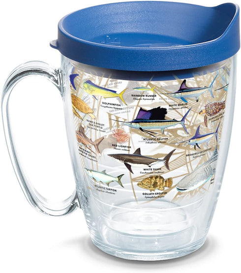 Tervis Made in USA Double Walled Guy Harvey Insulated Tumbler Cup Keeps Drinks Cold & Hot, 16oz Mug, Charts