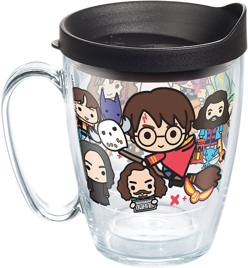 Tervis Harry Potter - Group Charms Tumbler with Wrap and Black Lid 16oz Mug, Clear