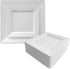 White Square Plates Set by Oasis Creations 10" - 50 count - Premium Hard White Disposable Plastic - Disposable and Reusable - Salad Plate - Appetizer Plate - Dinner Plate - Party Plate Set