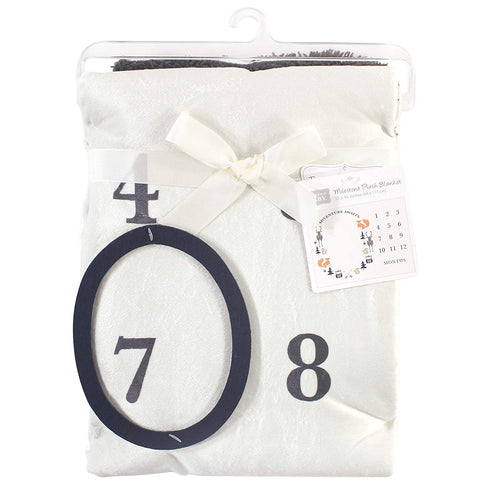 Hudson Baby Unisex Baby Plush Holiday and Milestone Blanket, Boy Adventure Awaits, One Size