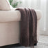 BOURINA Throw Blanket Textured Solid Soft Sofa Throw Couch Cover Knitted Decorative Blanket, 50"x60" Brown