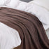 BOURINA Throw Blanket Textured Solid Soft Sofa Throw Couch Cover Knitted Decorative Blanket, 50"x60" Brown
