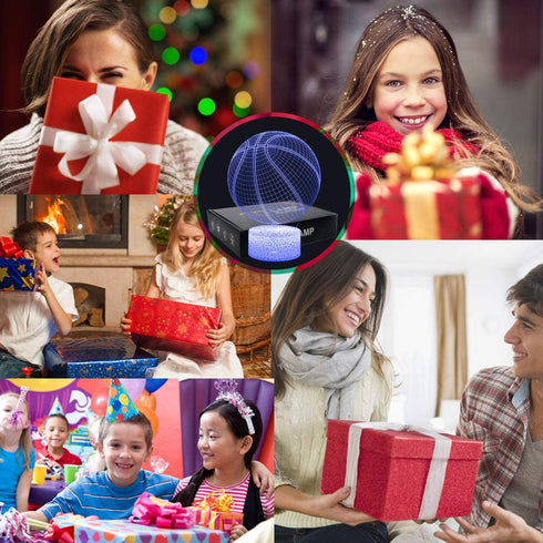 Basketball Night Light,3D Illusion Effect Lamp Light Remote Control RGB Colors&Dimmable Bday Xmas Gift Ideas for NBA Sport Lovers Kids Teen Boys Girls(Basketball)