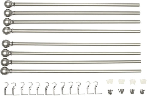 Amazon Basics 1-Inch Curtain Rod with Round Finials - 1-Pack, 36 to 72 Inch, Nickel