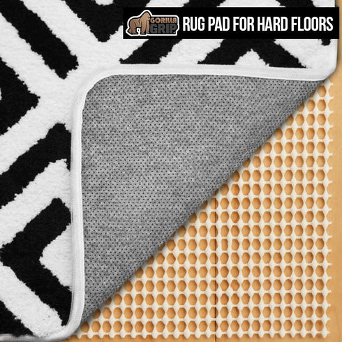 Gorilla Grip Extra Strong Rug Pad Gripper, Grips Keep Area Rugs in Place, Thick, Slip and Skid Resistant Pads for Hard Floors, Under Carpet Mat Cushion and Hardwood Floor Protection, 4 FT Round