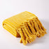 Homiest Fleece Throw Blanket with Fringe, Soft & Cozy Flannel Burnt Yellow Throw Blanket, Lightweight Decorative Throw Blanket for Sofa Bed Chair All Season (Mustard Yellow, 50 x 60 Inch)