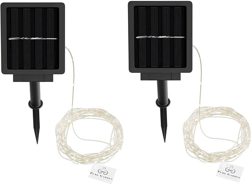 Pure Garden Warm White Outdoor Starry String Solar Powered Fairy 200 LED 8 Lighting Modes for Patio, Backyard, Events, 463.8"x 0.1"x 0.1"