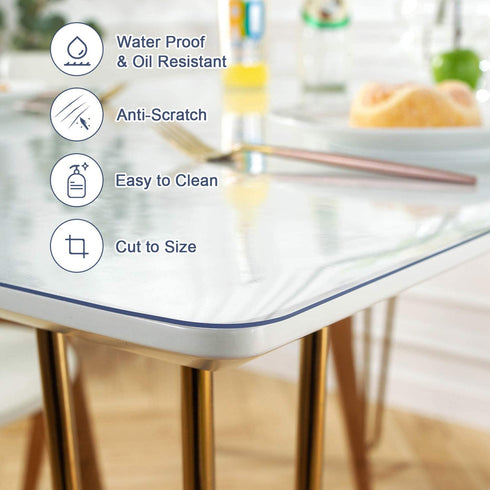 OstepDecor Custom 30 x 16 Inch Clear Desk Pad, 1.5mm Thick Plastic Clear Desk Mat, Desk Protector Clear, Desk Mats on top of Desks, Vinyl Clear Table Cover Protector for Writing Desk