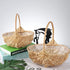 WYI Rattan Flower Basket, Handmade Wicker Planter Basket with Plastic Liner and Handle, Woven Storage Basket for Home Wedding Garden Decoration, Brown L 42T235PY1428JB2