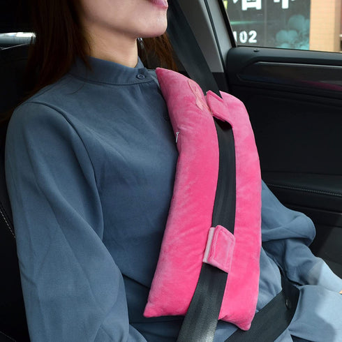 Seatbelt Pillow for Post-Surgery Comfort Mastectomy Breast Cancer Port Pacemaker Heart Surgery Recovery Support Cushion Pad Patient Care Car Travel Pillow (Pink)