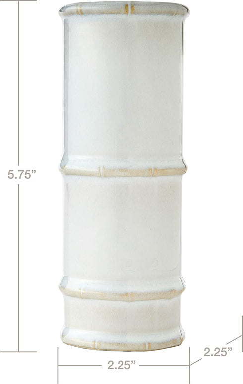 SKL Home Vern Yip Bamboo Lattice Vase, White