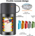 Baokai Vacuum Insulated Food Jar 20 oz, Kids Soup Thermos for Hot Food Stainless Steel Lunch Container Leak Proof Thermal Flask with Folding Spoon for School Office Picnic Travel Outdoors-Black