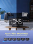 Digital Alarm Clock for Bedrooms, Bedside Clock with 6 Levels of Brightness, Snooze, Adjustable Volume and 3 Alarm Sounds, 12/24Hr, Easy to Set, Curved Design, Compact Desk Clock for Bedroom Decor