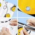 White Baby Bee Honey Cute Flying Happy Honeybee Cartoon Animal Bumblebee Shower Curtain Sets Hooks,Waterproof Polyester Curtain