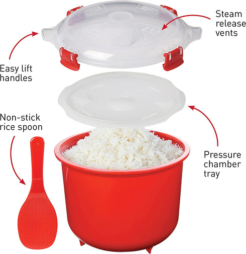 Sistema BPA-Free Rice Cooker (2.6L) & Round Microwave Food Container (915ml)