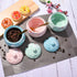 Ceramic Sugar Bowl with Lid, Ceramics Cyan Sugar Salt Pepper Storage Jar Seasoning Pot with Lid and Spoon for Home and Kitchen