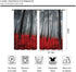 Cinbloo Red Black Forest Kitchen Curtains Rod Pocket 27.5W x 39L Inch Burgundy Tree Kitchen Decor Mystic Nature Foggy Fall Scene Gothic Woodland Floral Leaves Short Design Small Window Drapes 2 Panel