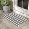 Black and White Striped Outdoor Rug, 2'x3' Cotton Modern Hand-Woven Reversible Front Porch Rug Door Mat Welcome Layered Doormat Washable Indoor Carpet for Farmhouse Laundry Room Bathroom