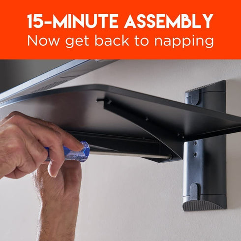 ECHOGEAR Wall Mount Shelf - Steel Floating Shelf Supports 15lbs of Streaming Devices, Gaming Consoles, and Cable Boxes - EGAV1