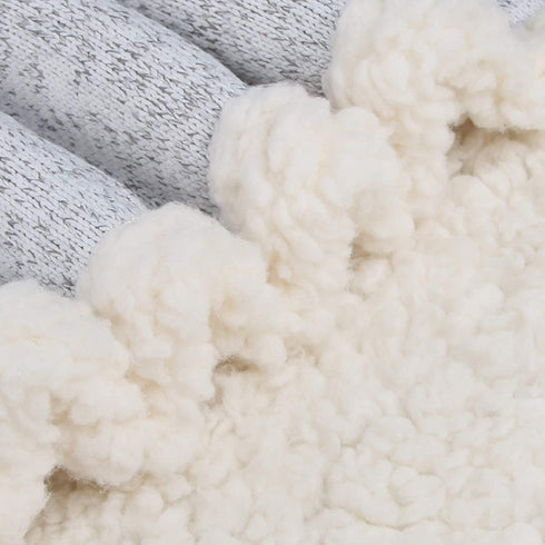Sherpa Blanket for Couch Sofa , Ultra Soft Cozy Sherpa Fleece Throw Blanket , Blankets & Throws for Adults Men , Super Warm Fuzzy Blankets , Knitted Blanket Throw Grey (50x60 Inches , Gray)