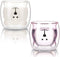 2 Pieces Cute Bear Mugs Insulated Double Wall Glass Bear Cups Animal Tea Milk Juice Chocolate Cappuccino Cups Home Glass Bear Cups Glass Mugs for Valentine's Day to lover (White, Pink)
