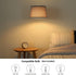 EDISHINE Plug in Pendant Light, Hanging Light with 15Ft Clear Cord, On/Off Switch, Grey Fabric Shade, Pendant Light Fixture for Bedroom, Kitchen, Living Room, Dining Table