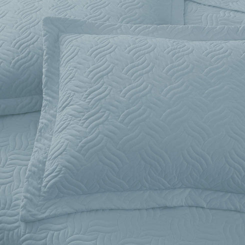 Tempcore Quilt Set Coverlet King Size Light Blue 3 Piece,Microfiber Lightweight Soft Bedspread for All Season,King Light Blue,(1 Quilt,2 Shams)