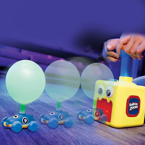 Ontel Balloon Zoom Blue Car Set with Rocket Ship, Multi