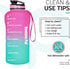 Venture Pal Half Gallon/64oz Motivational Water Bottle with Time Marker & Removable Strainer, Leakproof BPA Free Water Jug to Remind You Drink More Water, Hydrate in Style