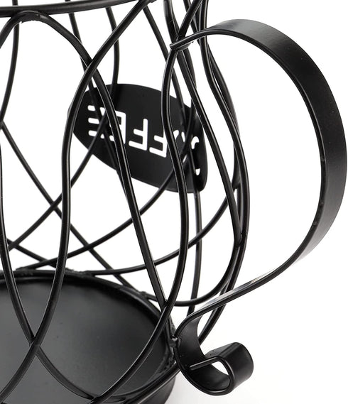 ZEAYEA Coffee Pod Holder, K Cup Holder Coffee Capsule Basket for Counter Coffee Table Bar, Metal Espresso Pod Keeper Storage for Home Cafe Hotel, Black