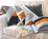 Emvency Set of 4 Throw Pillow Covers Modern Abstract Stripe Simple Geometric Acrylic Bold Decorative Pillow Cases Home Decor Square 18x18 Inches Pillowcases(Grey Orange)