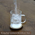 HORLIMER 10 oz Glass Coffee Mugs Set of 6, Clear Coffee Cup with Handle for Tea Cappuccino Latte Milk Juice Hot Beverages