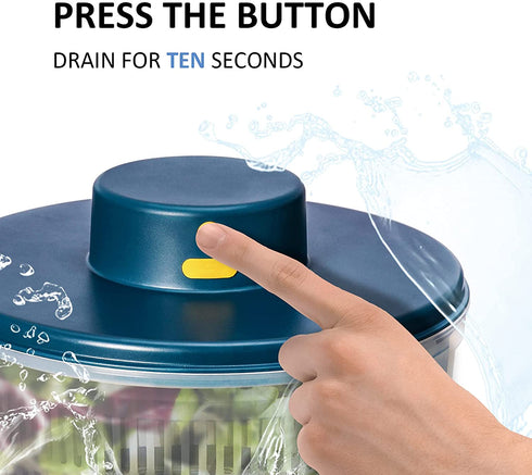 BORNKU Electric Salad Spinner 3L - USB Chargeble,Vegetable Washer with Bowl, Lettuce Cleaner and Dryer - Easy Water Drain System and Compact Storage,BPA Free and Easy to Use