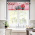Kitchen Cafe Window Valance Valentine's Day Red Love Tree Rod Pocket Short Curtain Panel Spring Curtains, Romantic Farm Truck with Heart Window Treatments Drapes for Living Room Bathroom Bedroom