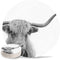 Coasters for Drinks Absorbent Coaster 6 Piece Set Grey Animal Highland Cow Pattern Funny Ceramic Cup Coaster for Cold Drinks Wine Glasses, Birthday Housewarming Gift